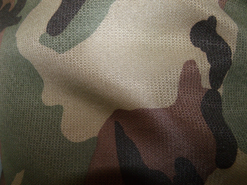 70D Woodland Camouflage Nylon Fabric — 63 in Wide, By the Yard