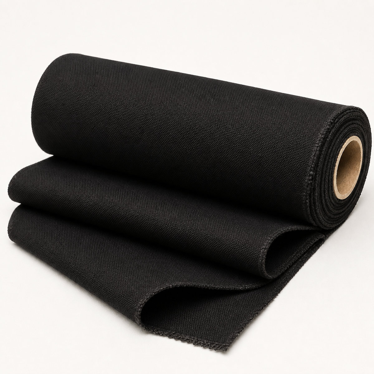 Black 16 oz Duvetyne / Commando Cloth — 55 in × 60 ft — fabric material