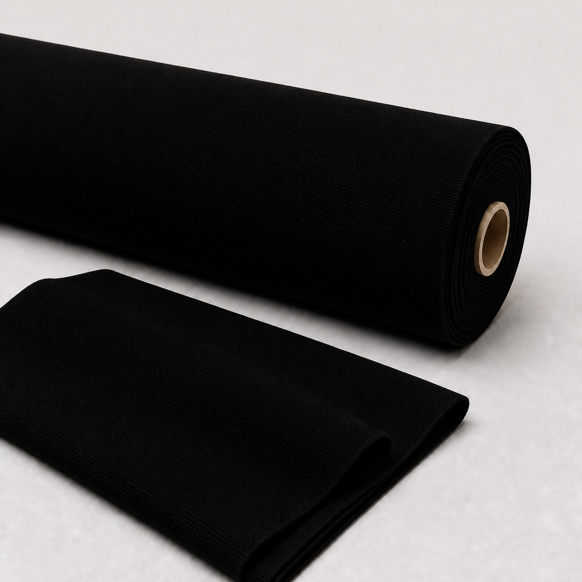 Black Duvetyne / Commando Cloth — 56 in × 15 ft — fabric material