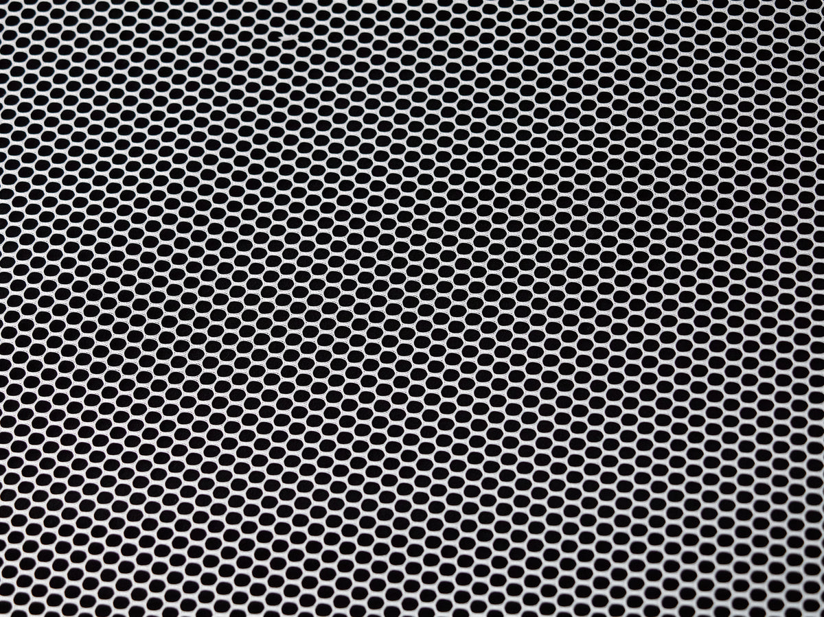 White 4 mm mesh fabric close-up