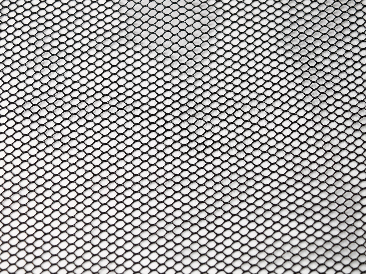 Black 7 mm mesh fabric close-up