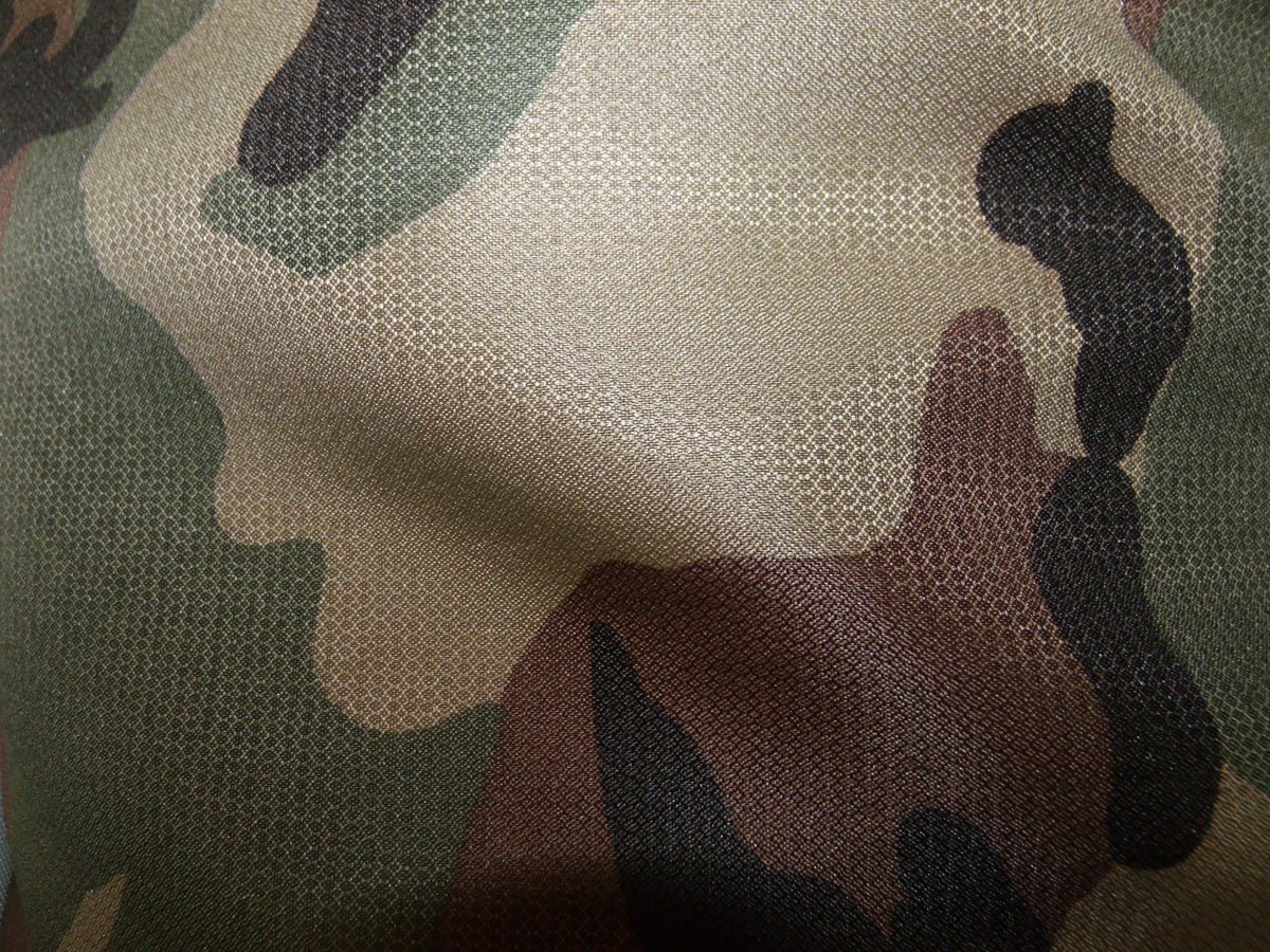 70D Woodland Camouflage Nylon Fabric — 63 in Wide, By the Yard