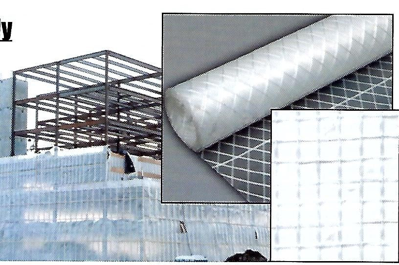 Clear String-Reinforced Poly Sheeting — 20 × 100 ft Roll — fabric material