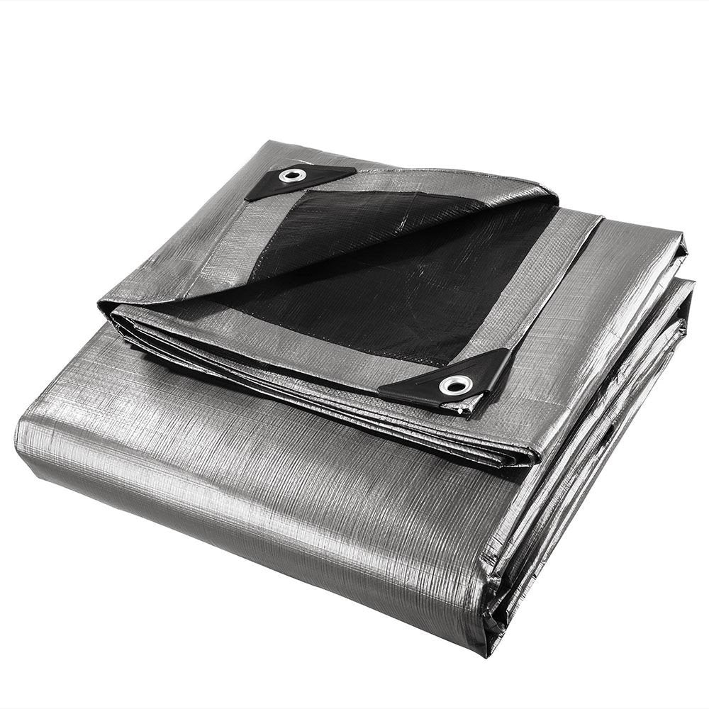 Heavy-Duty Silver Poly Tarps — 11 mil, 14 × 14 Weave — product photo